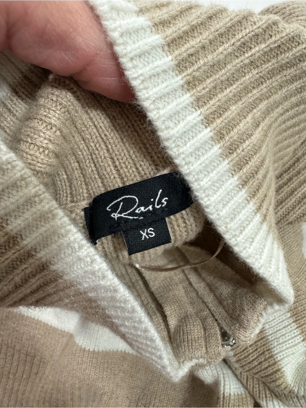 Rails Tessa Sand Stripe Sweater Wool Blend